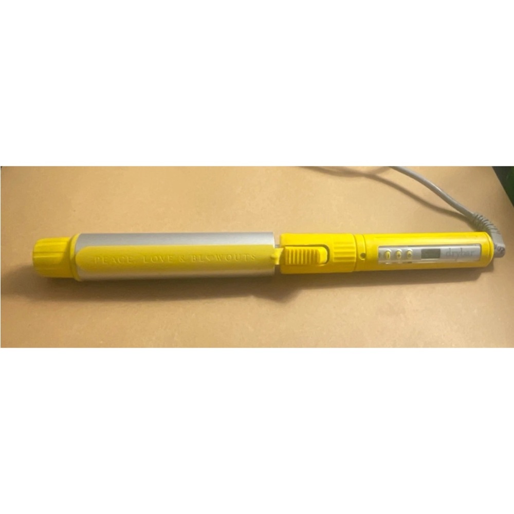 Drybar Yellow Ceramic Curling Iron with Silver Barrel